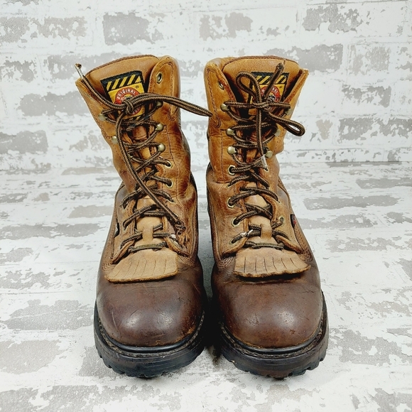 Justin Boots Brown Distressed Leather Gore-Tex Lace Up Ankle Boots E681 main image 5